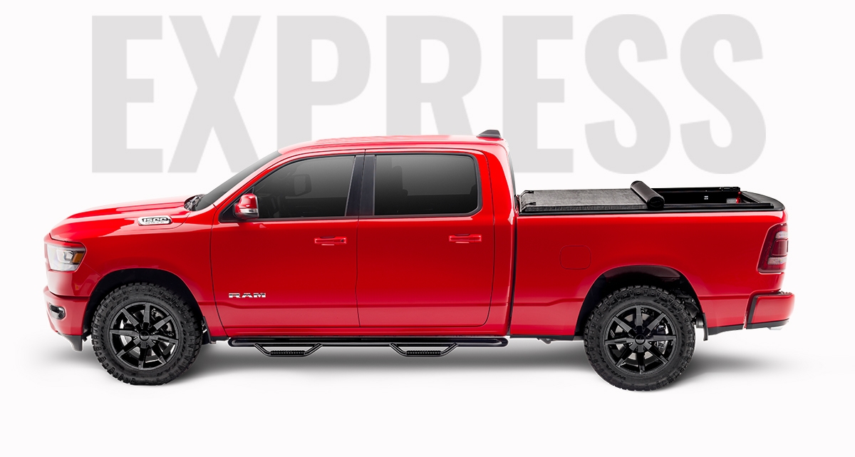 NOVISAUTO Laderaumabdeckung Plane Vinyl für Dodge RAM 2009-2018 und RAM Classic 5,7 6,4 EXPRESSTONNO aufrollbar auf Fahrzeugkante NOVISauto Laderaumabdeckung EXPRESSTONNO - Plane zum Rollen - EXR09-6,4
