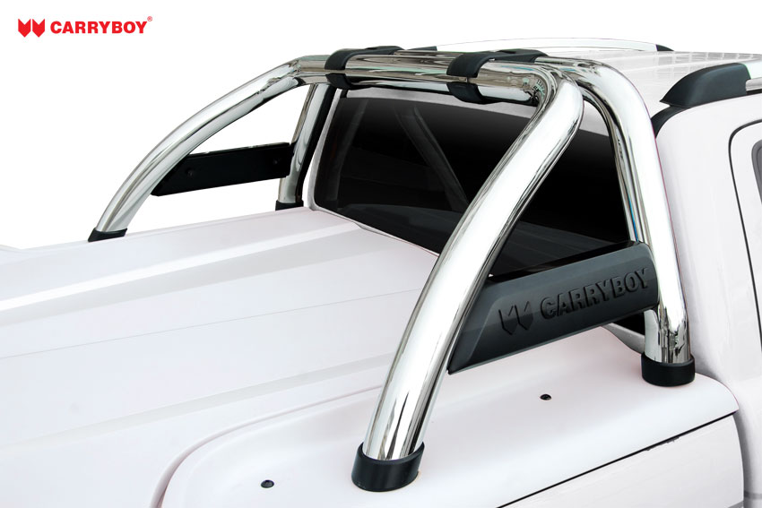CARRYBOY Laderaumabdeckung SLX Deckel mit Gasfedern inklusive Edelstahlbügel Toyota Hilux Vigo Doppelkabine 2005-2015