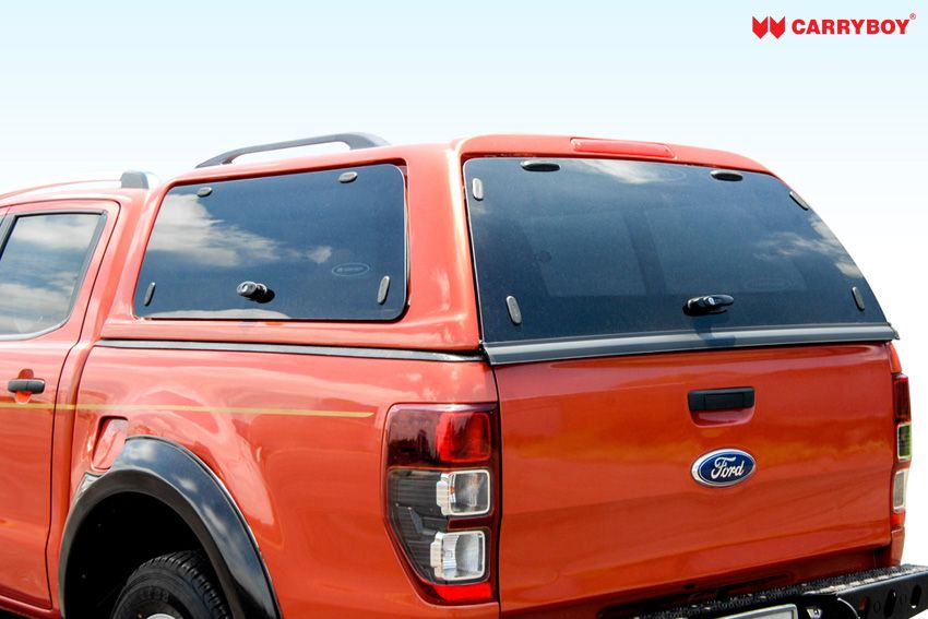 CARRYBOY GFK Hardtop SO56-FTD Schiebefenster Klappfenster Kombination mit neuem Design Ford Ranger Doppelkabine